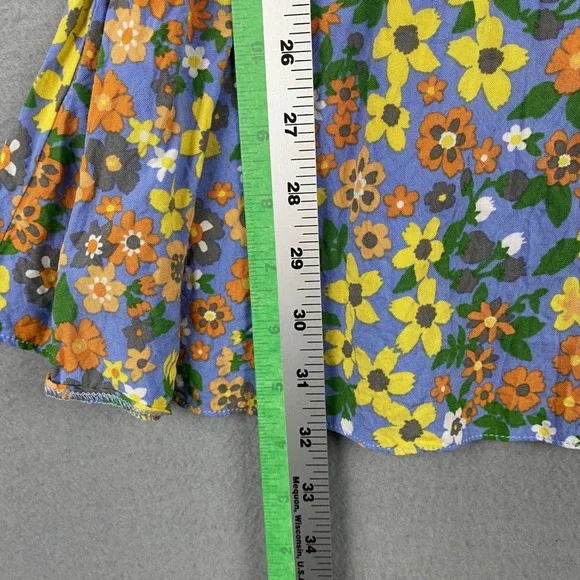 ASOS DESIGN Square Neck Long Sleeve Floral Print Mini Dress Women's Size 6 - Picture 7 of 7